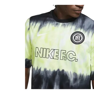 Nike F.C. Short Sleeve Soccer Jersey Black/Volt/White Mens Size