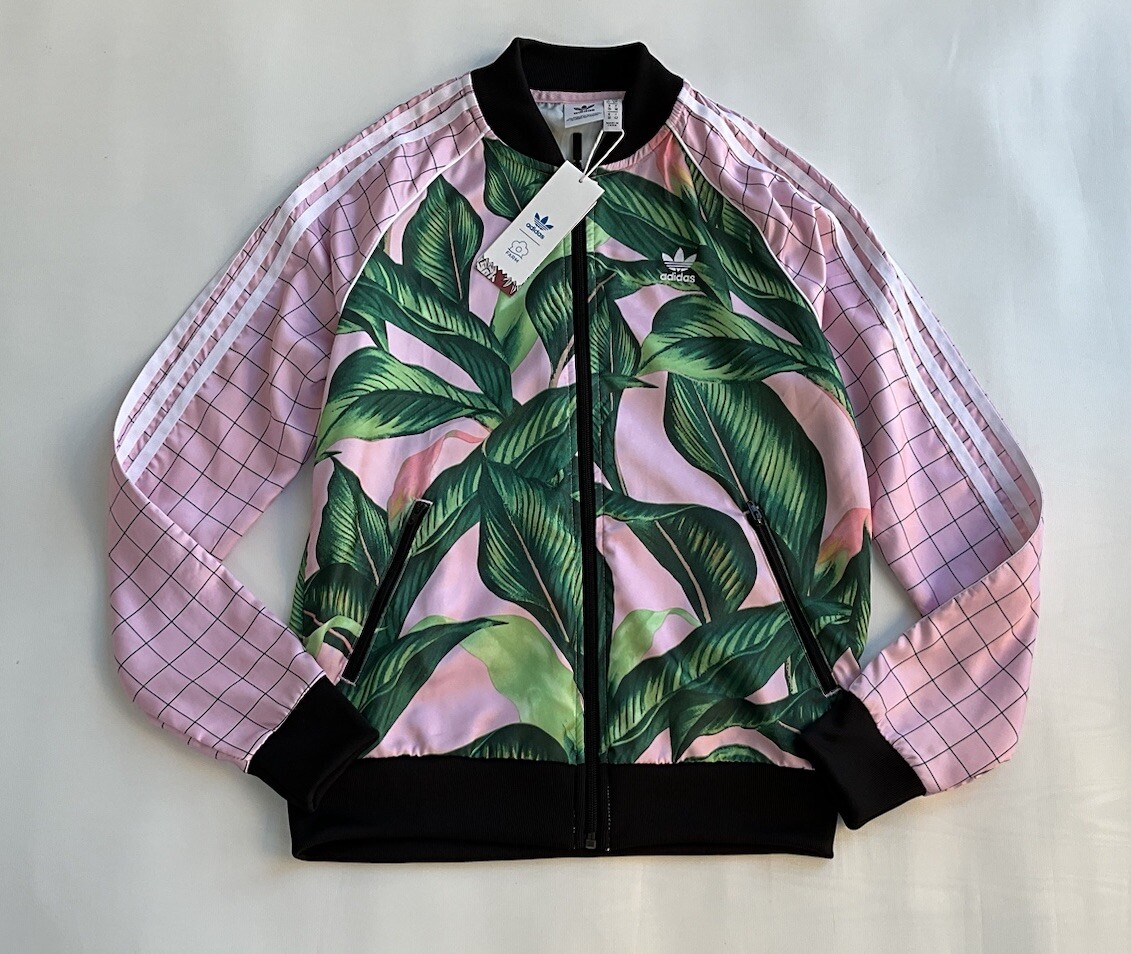 Adidas Originals x Farm Rio Three Stripe Palm Leaf Print Jacket size