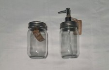 Elegant-Modern Mason Jar Bathroom Accessory Kit. 2 pc. Set Glass