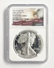2021 S $1 American Fine Silver Eagle 35th Anniversary Coin Certified NGC PF70