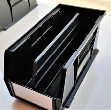 Uline plastic stackable bins (New) w/ Dividers 11"x 5 1/2"x 5"(Qty 6)
