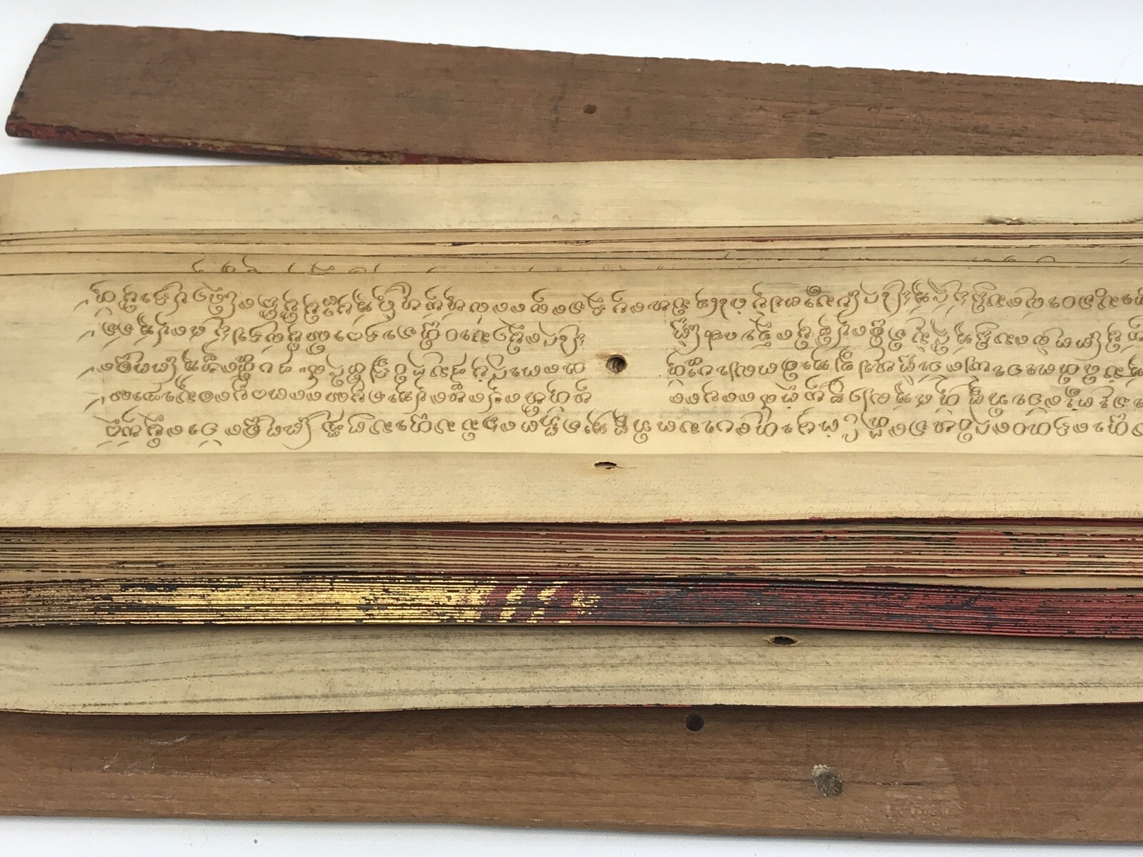 Antique South-Asian Burmese Myanmar Palm Leaf Manuscript - 100 Pages/Leaves