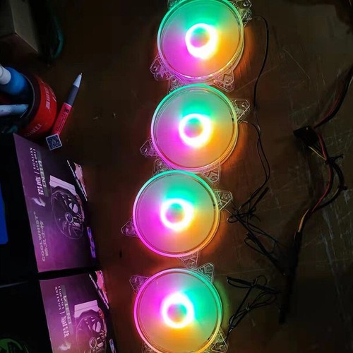 120mm Transparent Crystal RGB Computer Case Cooling Fans Gaming PC Tower Coo-jw - Afbeelding 9 van 12