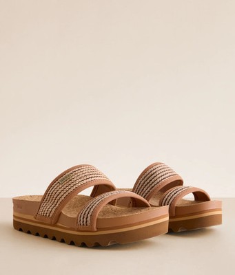 Reef Cushion Vista Hi CJ5937 Sandals Women's Chocolate Raffia Wedge Heel DWA2641