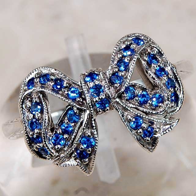 Bow 1CT Heat Treated Kyanite 925 Sterling Silver Filigree Ring Sz 6 F6-5