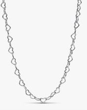 NEW  100% Authentic PANDORA 925 Ale S Linked Hearts Collier Necklace 393334C00