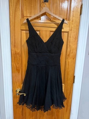 Tadashi Shoji Petite Black Silk Chiffon Cocktail Dress Empire Waist Size  10P | eBay