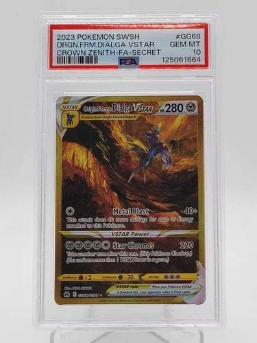 ORIGIN FORME DIALGA VSTAR 2023 CROWN ZENITH #GG68 SECRET RARE PSA 10 Q3963