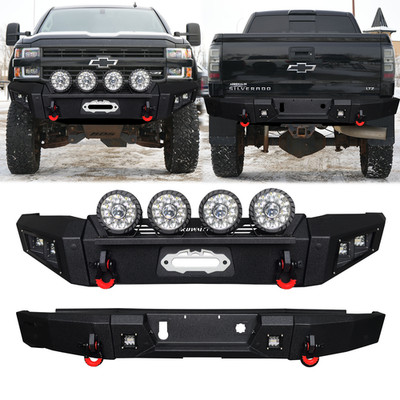 Vijay For 2015-2019 Chevy Silverado 2500/3500 Front/Raer Bumper With Round Light