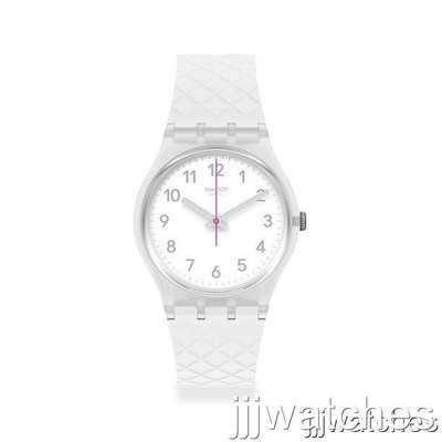 New Swiss Swatch ESSENTIALS WHITENEL Silicone Watch 34mm GE286 $75