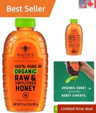 Squeeze Bottle of 100 Pure, Raw, Unfiltered Honey 32oz - Nature Nate's Best
