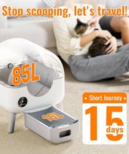 WiFi Smart Cat Litter Box NO Scoop/APP Automatic Self-Cleaning Litter BOX -White