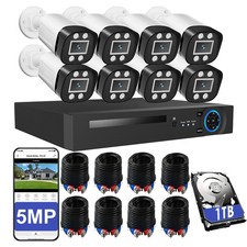CCTV Camera System HD 5MP 4/8CH DVR Hard Drive Outdoor Home/Office Security Kit