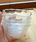 Vintage Pyrex Corning 463 Custard Clear Glass Cup Scalloped Edge 175 ml Set Of 4