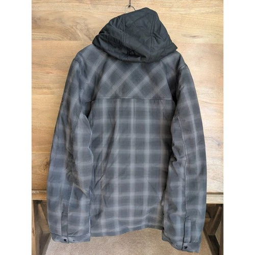 NWT 686 Woodland Flannel Insulated Jacket Mens XL Gray Plaid Hooded Full Zip image 2