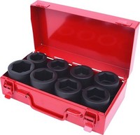 Ks Tools 515.0610 1'' Sechskant-Kraft-Stecknuss-Satz, Kurz, 8-Tlg.