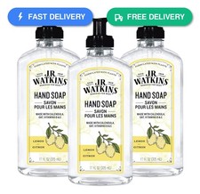 J.R. Watkins Gel Hand Soap, 3 Pack of 11 Fl Oz, Lemon Scent