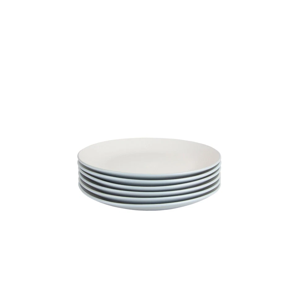 Two Tone Coupe 8” Salad Plate Set Of 6, Blue/White - Image 4 of 4