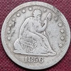 1856 O Seated Liberty Quarter 25c Better Grade VF B80#93035