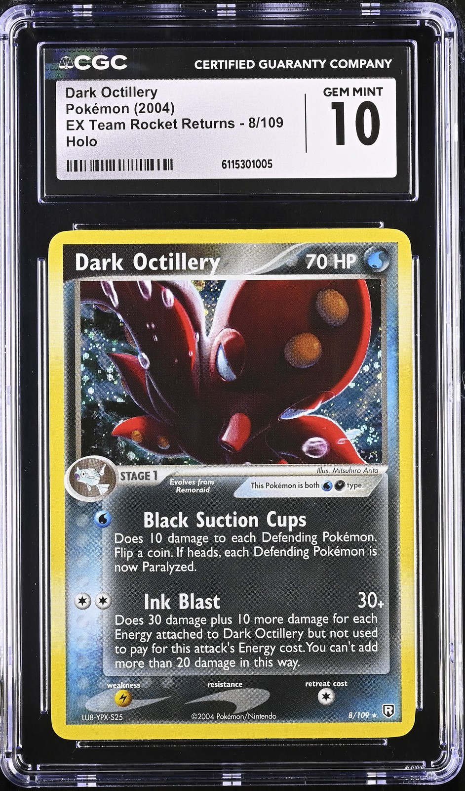 CGC 10 GEM MINT Dark Octillery EX Team Rocket Returns 8/109 Holo Pokemon Card