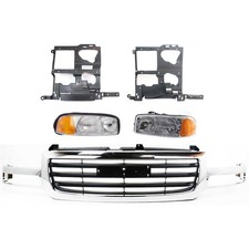 Grille Assembly Kit For 2003-2006 Gmc Sierra 1500 03-04 Sierra 2500 Headlight