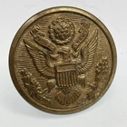 ORIGINAL WAR Military Uniform Button Curio WW2 Overcoat US Army Brass B