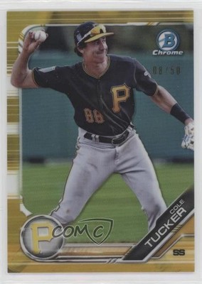 2019 Bowman Chrome Prospects Gold Refractor 8/50 Cole Tucker Rookie RC fm0