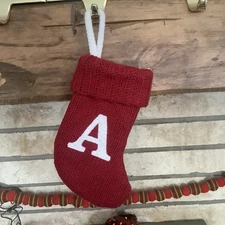Letter A Wondershop Monogram Mini Christmas Stocking Initial Red Knit Target