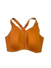 Knix Size 7++ Orange Sports Bra Zip Front Hook Back Wireless
