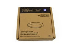 Pampered Chef Simple Additions 3061 Appetizer Plates Set of 4 White NOB