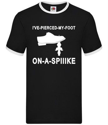 I've Pierced My Foot On A Spike Mens Ringer - Funny Partridge Alan TV
