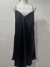 womens Slip Black Dress Open Back Adjustable Crossed Strap Lace Read