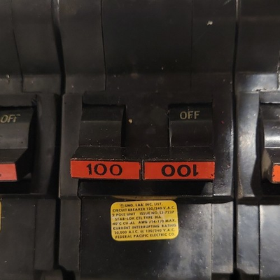 #ad Federal Pacific Electric Stab Lok CTL Type HA 100A 2 Pole Circuit Breaker $30.00