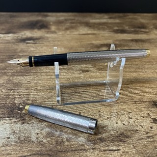 Pluma Estilográfica Parker 75 Patrón Grano Cebada 14k 585 Nueva en Caja Plateada Rara