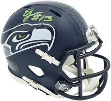 Ernest Jones IV Signed Seattle Seahawks Blue Speed Mini Helmet MCS Holo
