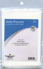 11 Count Aida Fabric Pre-Cut for Counted Cross Stitch - White 15" x 18",