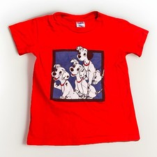 101 Dalmatians Disney Vintage Youth T Shirt Red Puppies Graphic USA Size Medium