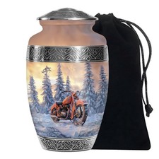Biker's Paradise Handcraft Burial Urn for Human Ash Adult Mom  Dad 10 Inch 