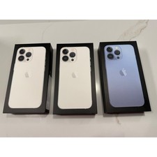 Lot of 3 Apple iPhone 13 Pro Empty Boxes Silver Sierra Blue 128GB A2483