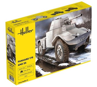 Platz Heller 1/35 Wwii French Panhard 178 Amd35 Wheeled Armored Car Plastic Mode