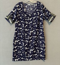 New York  Company women Blue White floral short sleeve knee length dress size M