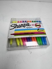 Sharpie Highlighters 24 Ct Assorted Colors Smear Guard Narrow Chisel New