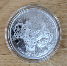 Scottsdale Mint Ghana 5 Cedis African Leopard 2017 1 oz .999 Silver Coin SAL