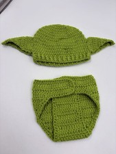 Baby Yoda Star Wars Disney Hand Knit Beanie Grogu Mandalorian Infant Hat Diaper