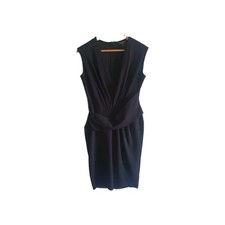 Lipsy Black Sleeveless Wrap V Neck Party Evening Dress Size 14