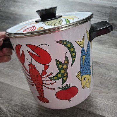 San Ignacio Nantucket Metal Enamel  Pot Steamer Insert Vintage 70s  Small Stock