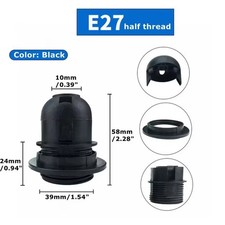 Modern Screw Light Holder Base E27 Light Bulb Lamp Holder Pendant Socket UK