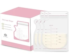 NEW 120 Ct Breastmilk 8 oz Storage Bags Breast Milk Double Ziploc Seal Baby