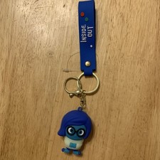 Inside Out Keychain Sadness Keyring Cartoon Figure Pendant Bag Clips Backpack