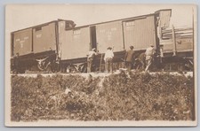 Train Derailment Accident Wreck Pitajanmaki Helsinki Finland RPPC Postcard